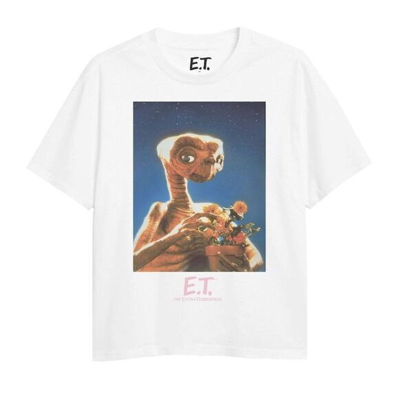 E.T. the Extra-Terrestrial Girls With Flowers T-Shirt / White - Picture 1 of 2